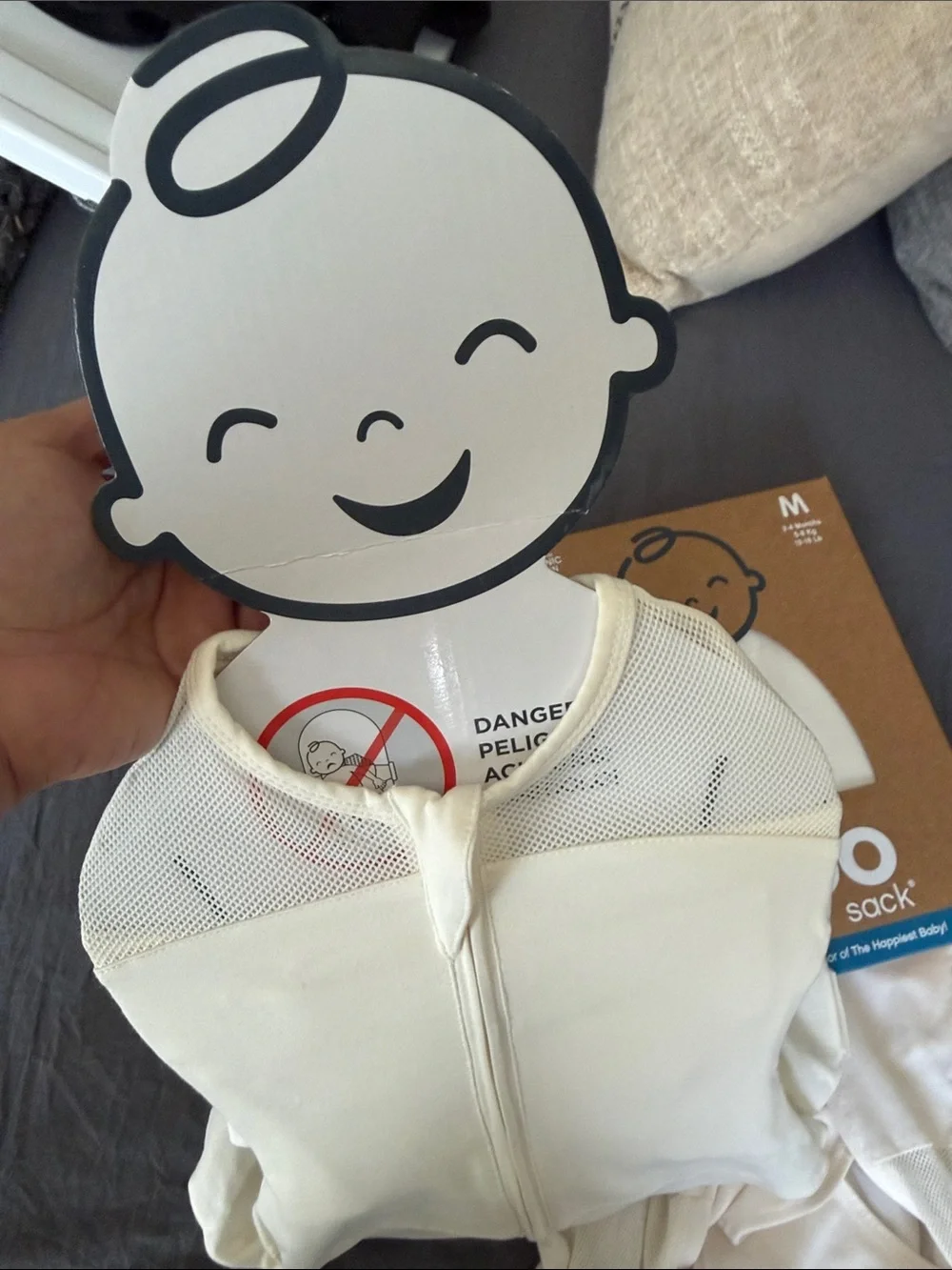Happiest Baby Snoo Sack in Cream - Mesh Infant Sleep Swaddle